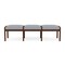 Lesro Lenox Wood 3 Seat Bench Wood Frame, Walnut, RS Fog Upholstery LW3001 - alternate 1